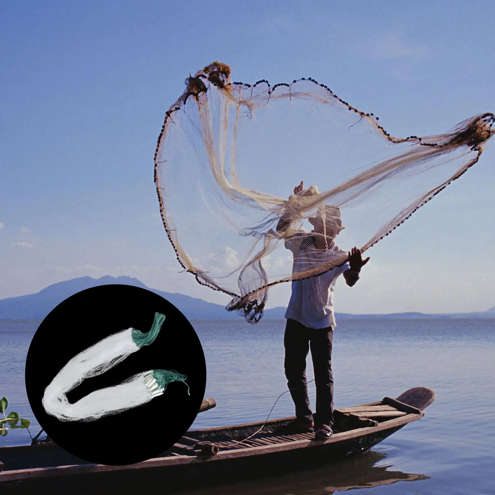 

Floating Sticky Monofilament Gill Net Trap Fishing Quick Sink Tight Seal Green Fillnet Polytenenet Novice Throwers Lightweight