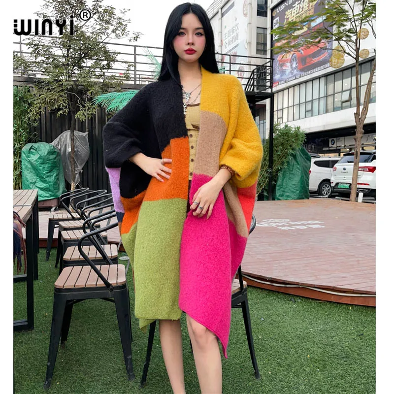 

WINYI winter cardigan dress for women OverCoat Thick Warm long down coat fashion cardigan winter abaya kaftan with waistband