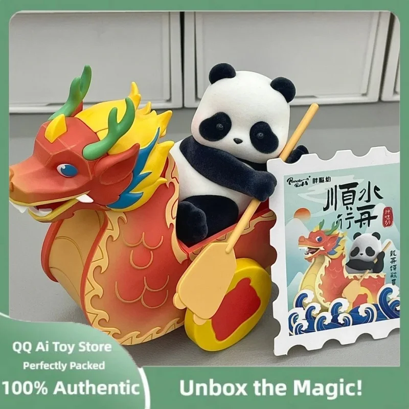 Original Panda Roll Dragon Boat Racing Mystery Box Random Chubby Panda Collectible Toy Blind Box Desktop Decor Surprise Gift Toy