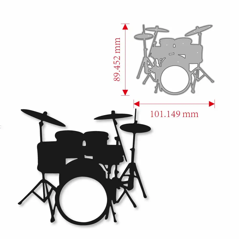 

Drum Metal Cutting Die For Greeting Card Decorating musical Clipart Press cut Craft Art Work Scrapbooking Punching Knife