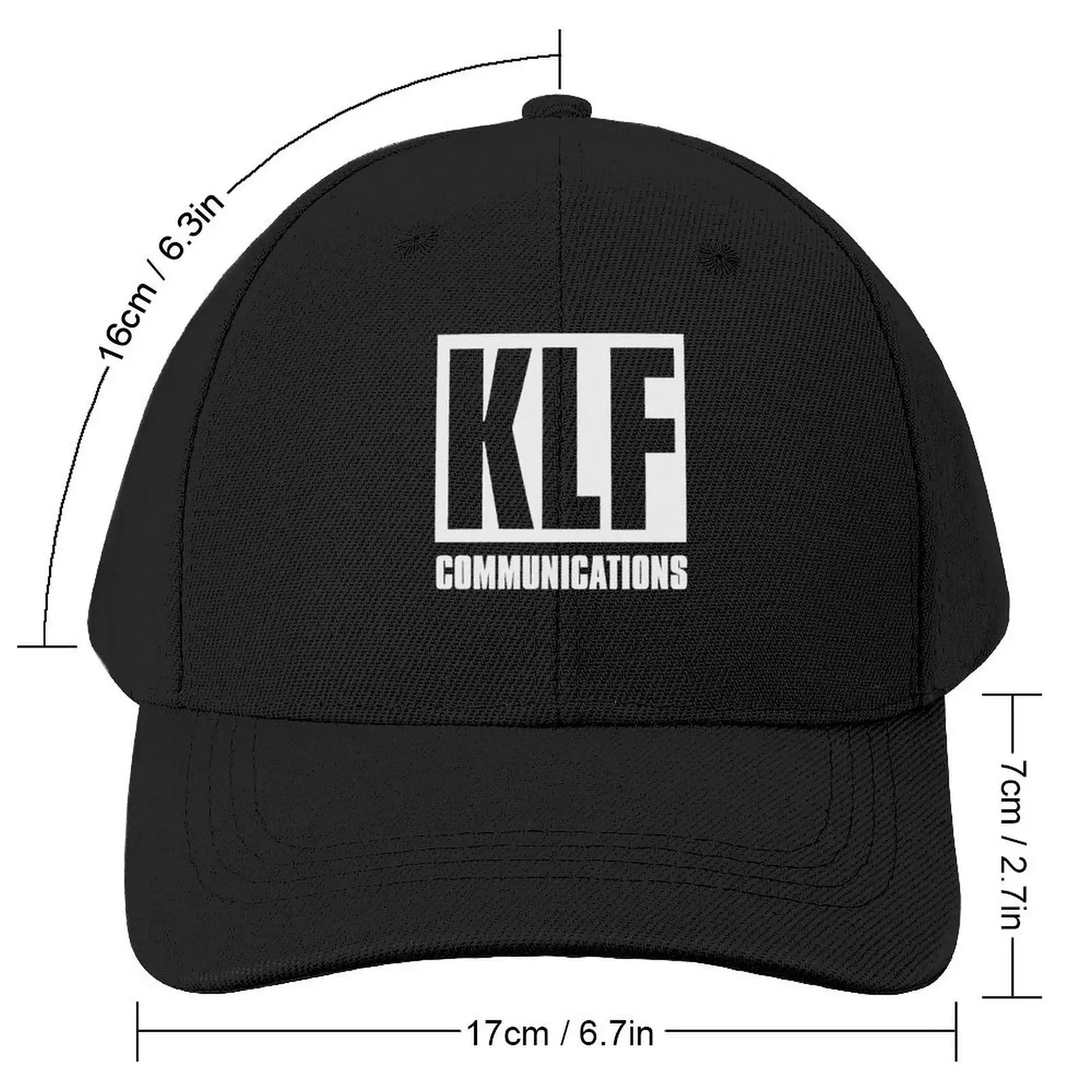 KLF Communications (white bg, black letters) Baseball Cap Hat Man Luxury Custom Cap Woman Men's