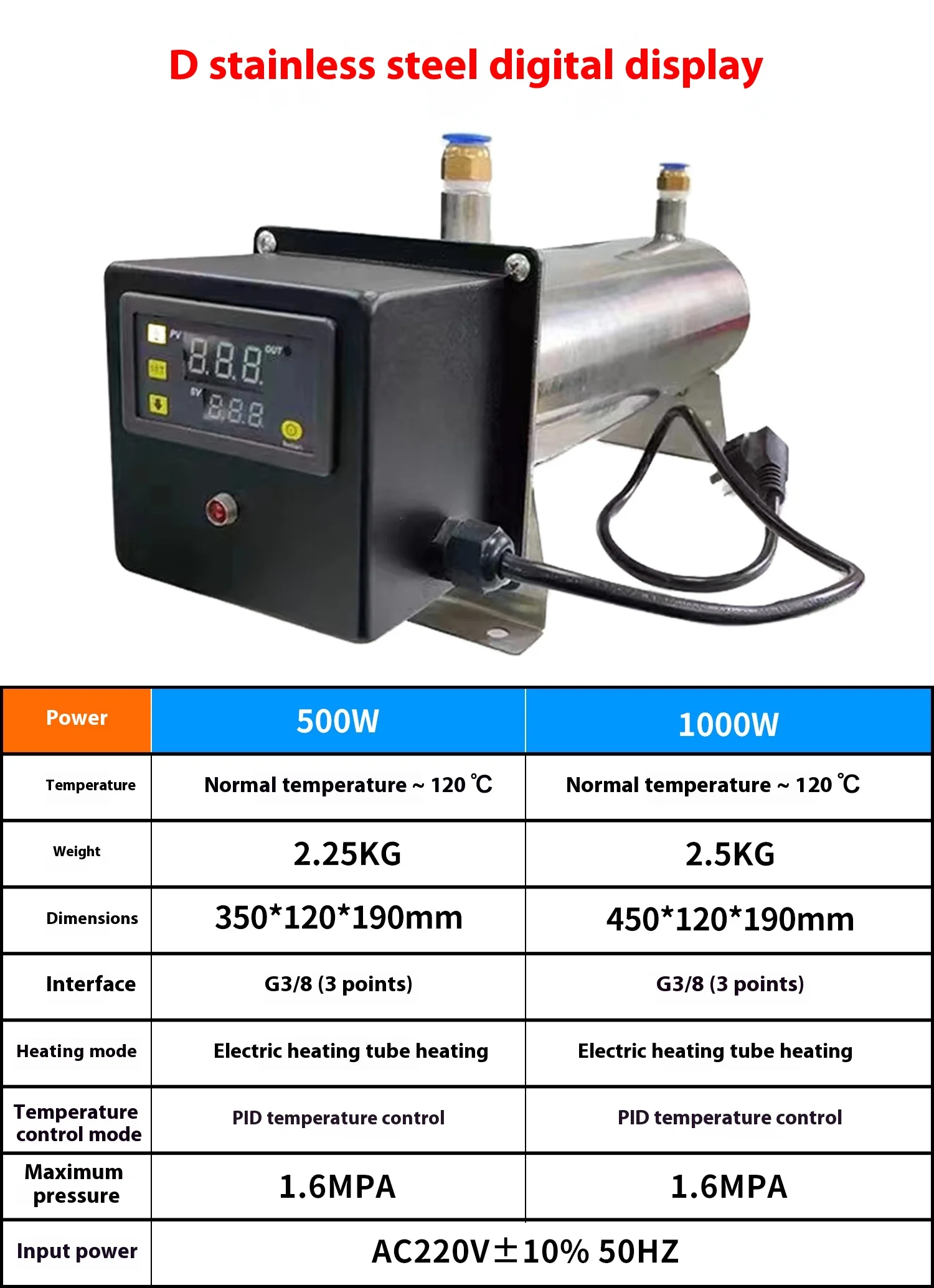 Detalle 3 de Electroválvula Small Pipe Solenoid Valve Anti-Freeze Anti-Frost Gas Nitrogen Heater with Heating Element Compressed Air Heater for Spray Paint Gas y combustible
