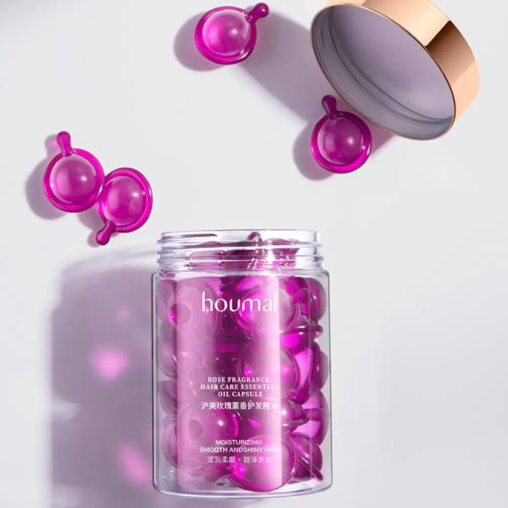 Hair Styling Serum for Frizzy & Dry Hair Rose Essence Oil Capsules Leave-in Anti Frizz Conditioner Repairs Dry, Damaged Hair
