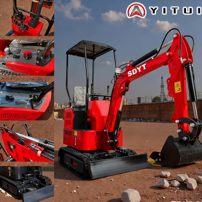 حفارة صغيرة مخصصة عالية الكفاءة 1.2 طن CE/EPA حفارة زاحفة صغيرة معتمدة لساحة المزرعة وأعمال المناظر الطبيعية