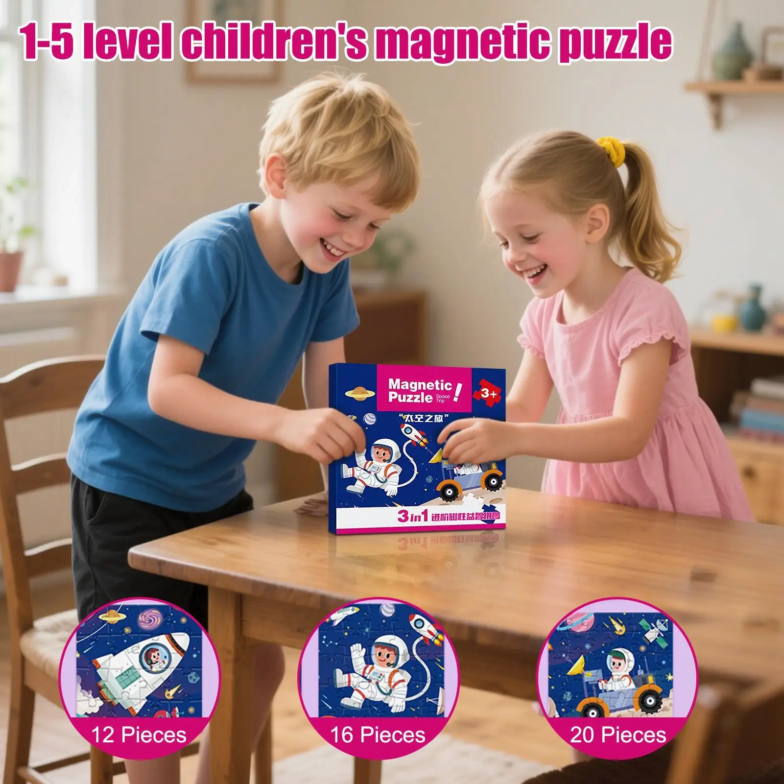 Magnet Puzzle Cartoon Travel Puzzles For Kids Portable Parent Child Interaction Travel Toys Road Trip Activities For 2-6 Years
