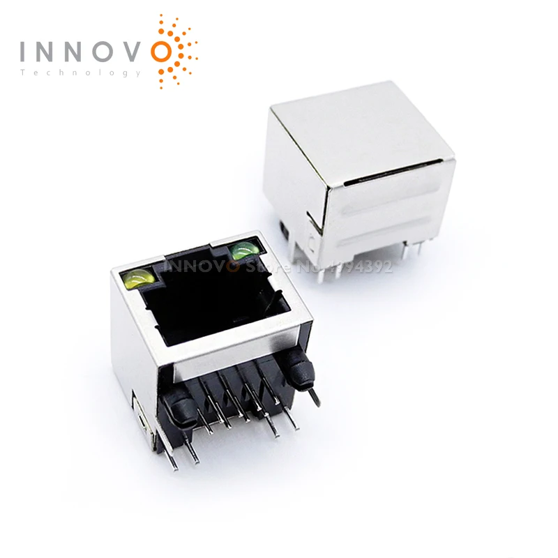 Conector Ethernet R-RJ45R08P-C000 RJ45R08P (RJ45 RJ11) 8P8C, interfaz de cuerpo corto con LED, nuevo y original, lote de 5 a 10 unidades