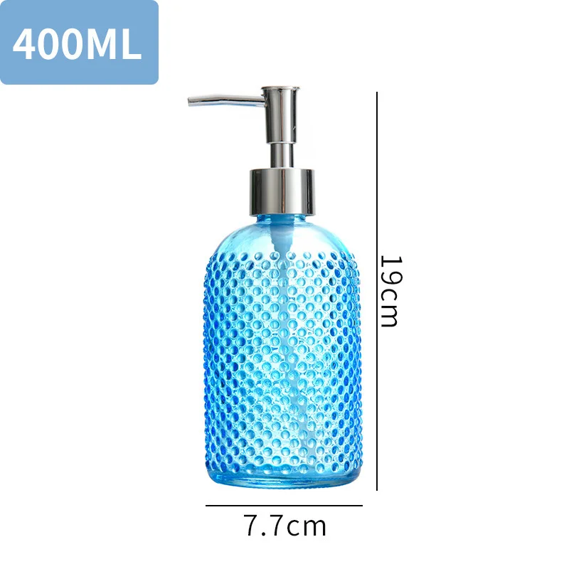 1Pc 400ml Bathroom Soap Dispenser Refillable Glass Hand Sanitizer Lotion Body Wash Shampoo Bottle Press Liquid Storage Container