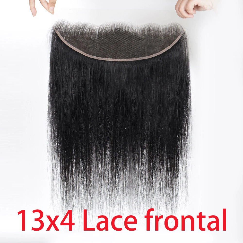 

13x4 прозрачные кружевные фронтальные 100% человеческие волосы для женщин, предварительно выщипанные отбеленные узлы