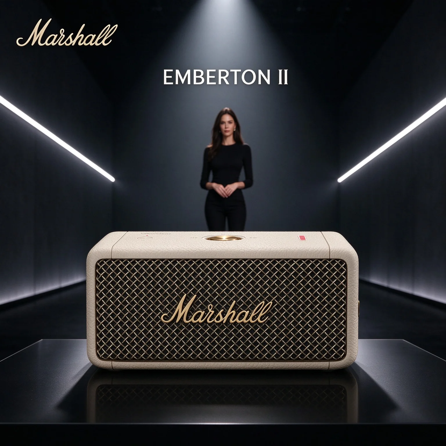 Marshall Emberton II Outdoor Wireless Speaker, IP67 Dust & Waterproof, 30+ Hrs Battery, Stack Mode & Marshall Classic Sound