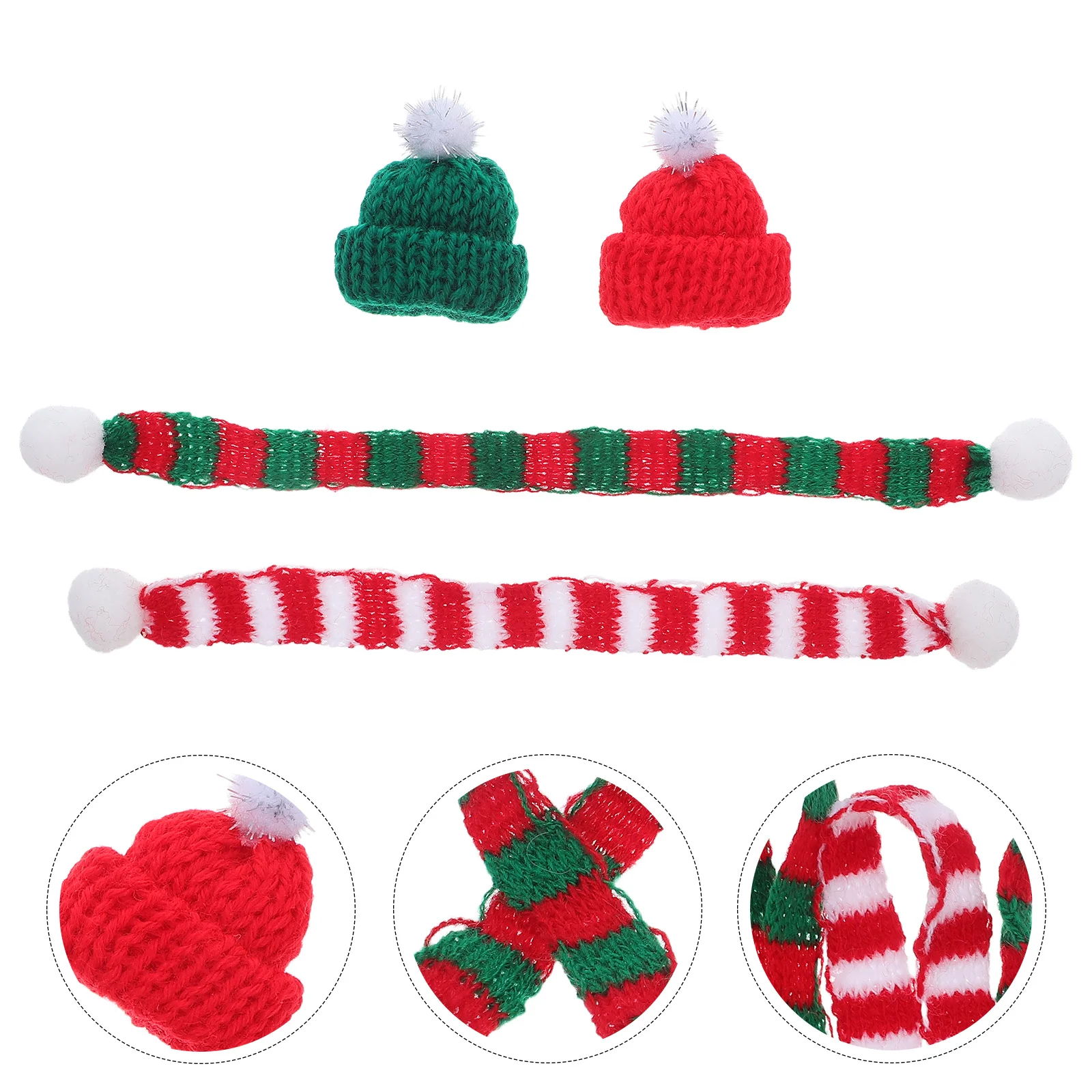 

48 Pcs Christmas Tree Decorations Wine Bottle Hats Crafts Small Ornaments Supplies