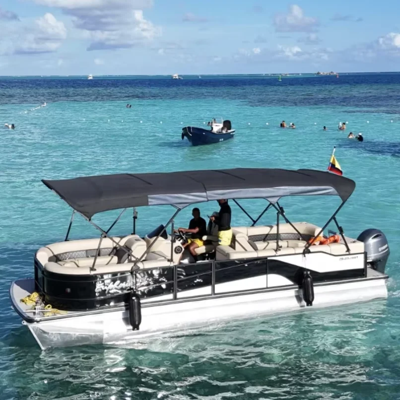 30FT 9M Passenger Tourist Pontoon Boat for 18-20 People Aluminum Outboard for Fishing Sports Entertainment Leisure-Available for