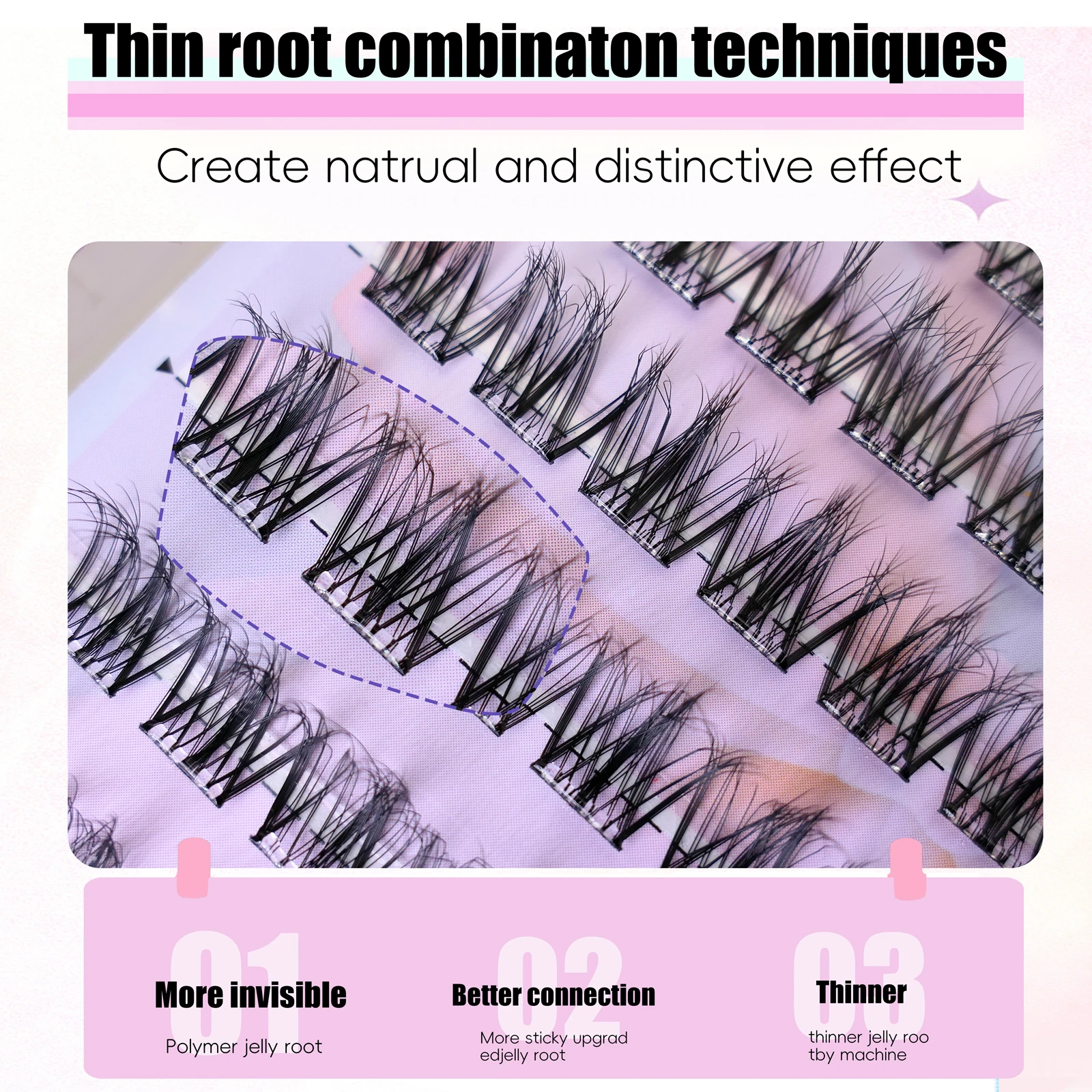 10 صفوف من الرموش الصناعية الخالية من الغراء خفيفة الوزن وناعمة وسعة كبيرة وقابلة لإعادة الاستخدام ذات مظهر طبيعي رموش اصطناعية #4