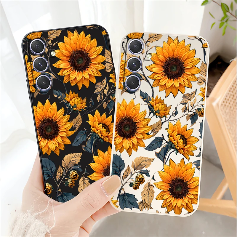 Case For Samsung Galaxy A25 A54 A34 A24 A23 A22 A21S A20S Yellow Sunflowers Silicone Shockproof Bumper Back Soft Phone Cover