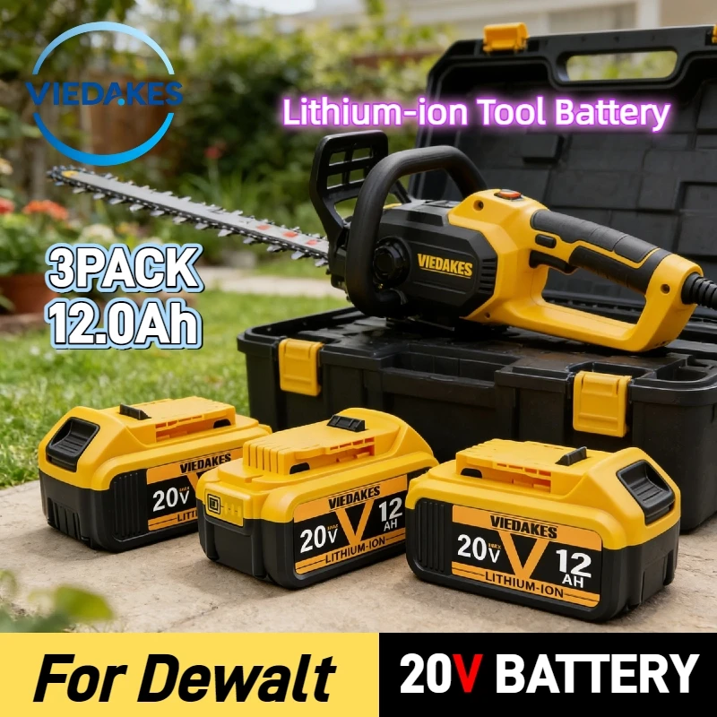 

For DEWALT 20V battery, 12.0AH, rechargeable lithium-ion battery, for DCB201 DCB206 DCB205 DCB200 tool battery