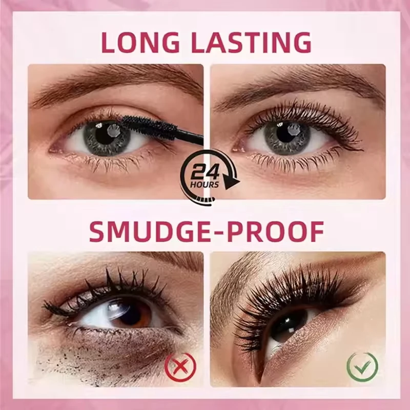 มาสคาร่ากันน้ำ 5D สีดำ ช่วยให้ขนตายาวขึ้น มาสคาร่าเส้นใยไหมหนา สำหรับแต่งหน้าผู้หญิง เครื่องสำอางสำหรับดวงตา เหมาะสำหรับเป็นของขวัญ
