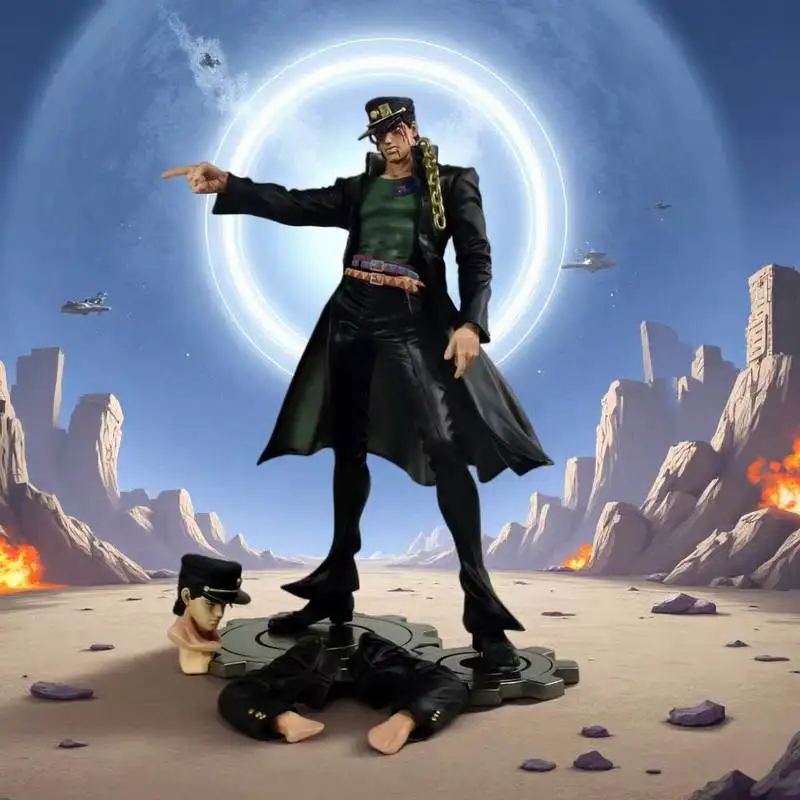 

26cm Kujo Jotaro Model Anime Kujo Jotaro Action Figure Manga Figurine Peripheral Collectible Figuras Gk Statue Gift For Fans