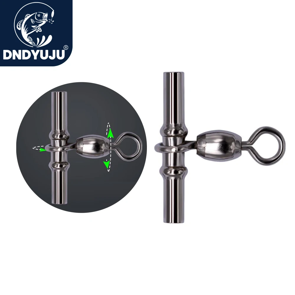 DNDYUJU 10-20pcs Swivel Sleeves 3-way Fishing Swivels Crane Swivel Cross Line Fishing Connetor Saltwater Terminal Tackle