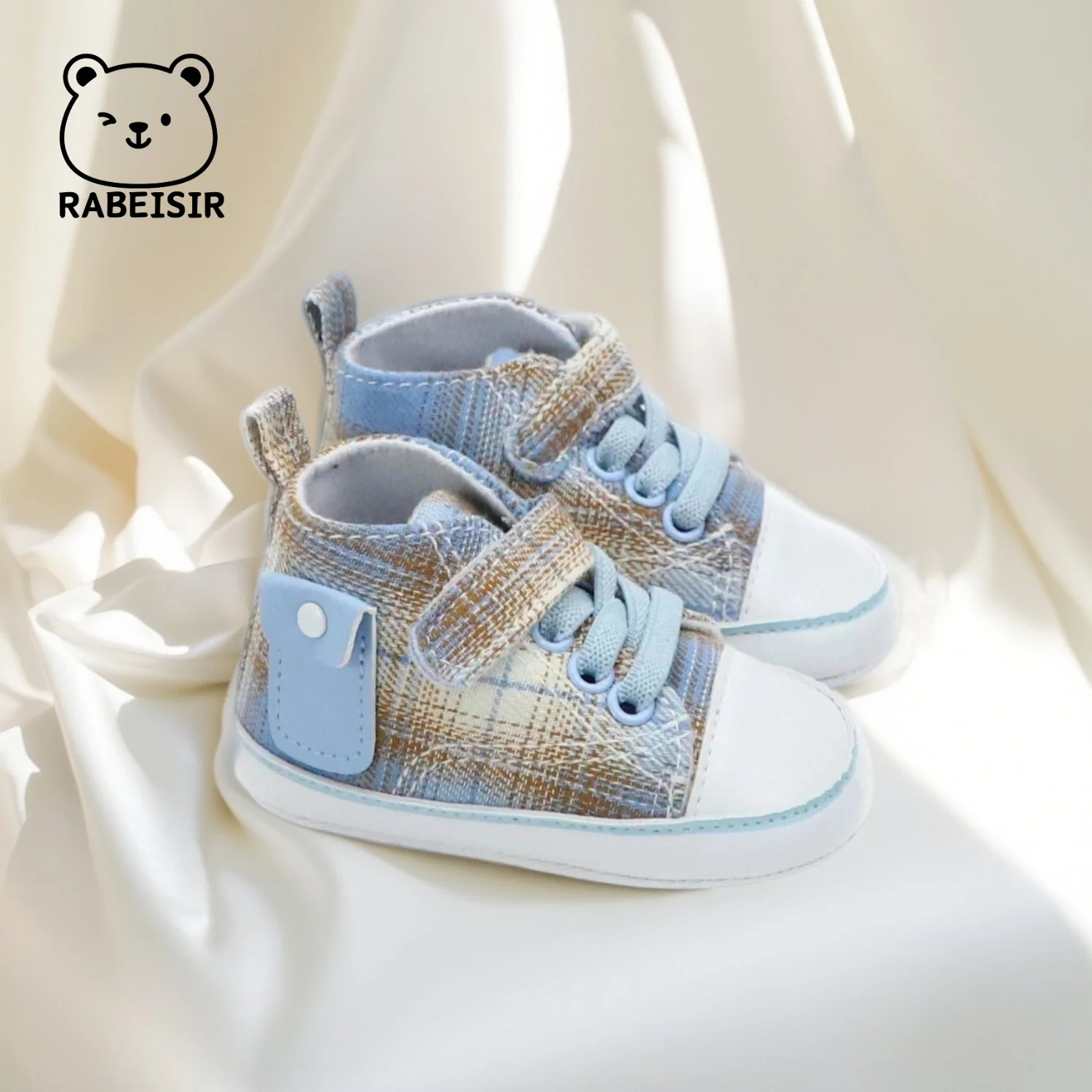 

Baby canvas shoes, baby walking shoes, 6-12-18 months, checkered cloth shoes for boys and girls, soft sole, comfortable
