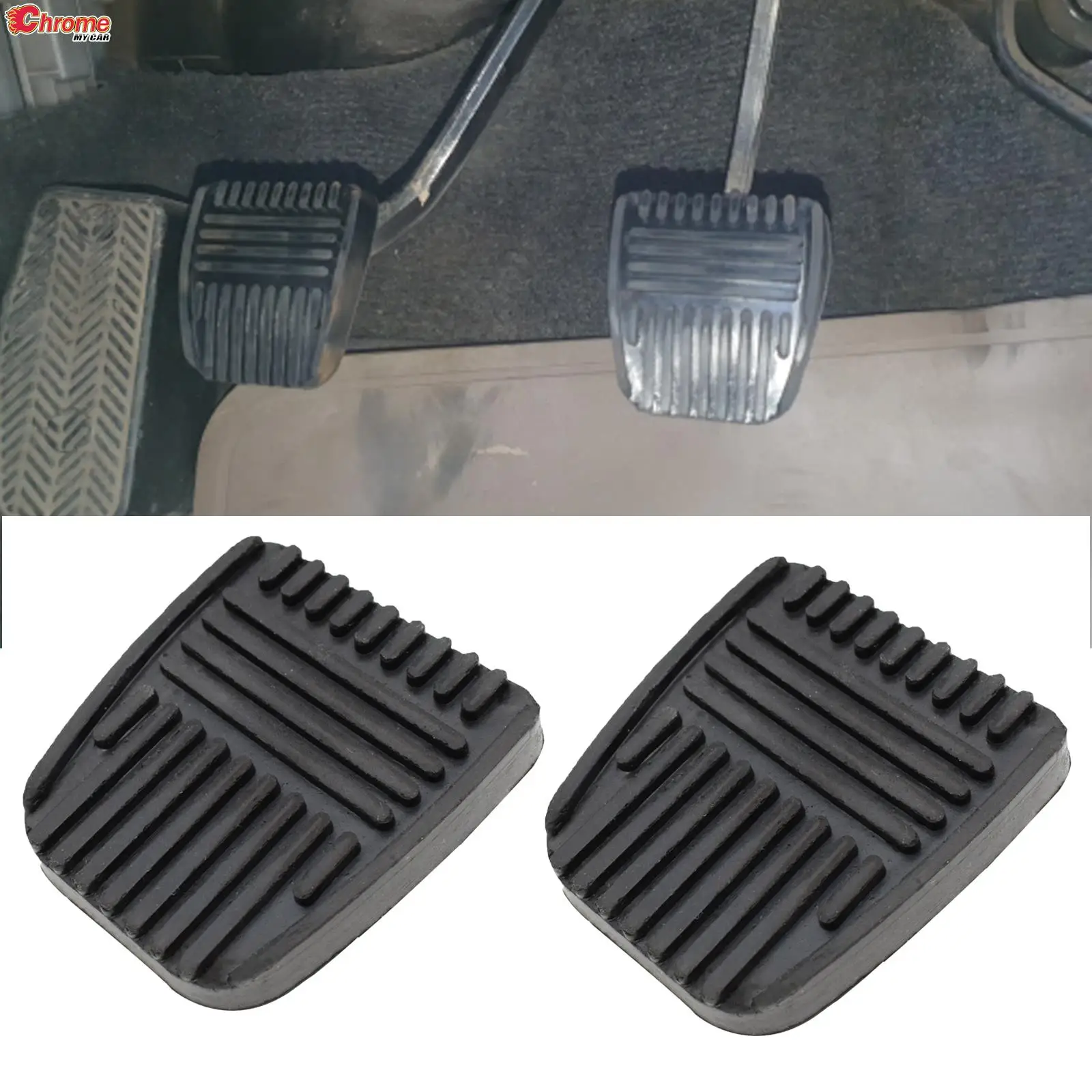 Pair Brake Clutch Pedal Pad Cover Set For Toyota Camry 4Runner Celica Land Cruiser Paseo RAV4 Van Car-Styling Rubber 31321-14020