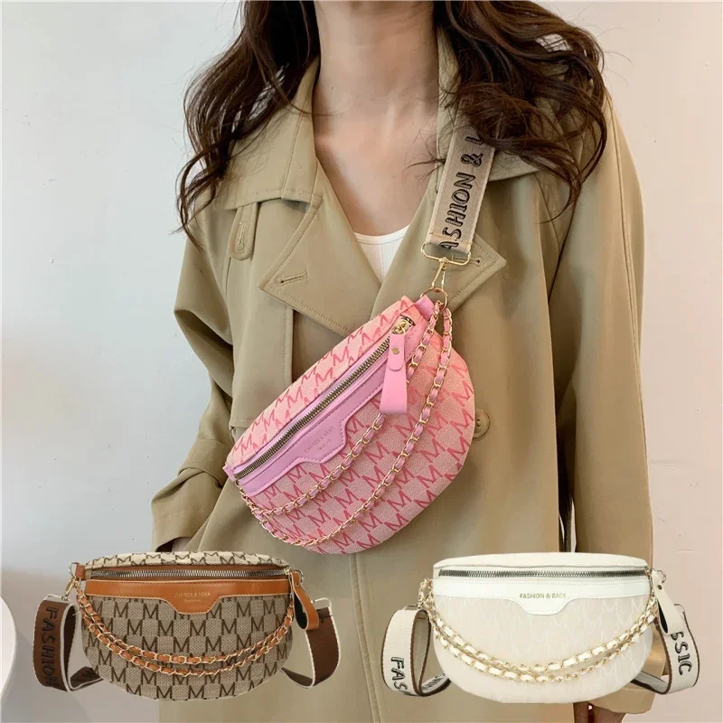 2024 New Net Red Chest Bag Ins Fashion Bag Tide Ms. Shoulder Slanting Crossbody Summer Leisure Hundred with Small Waist Bag