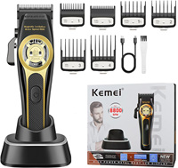 Kemei 2373 Professional Barber Fade Hair Clippers Cordless Hair Trimmer Electric Men Hair Cutting Machine Magnetic Motor 8800RPM