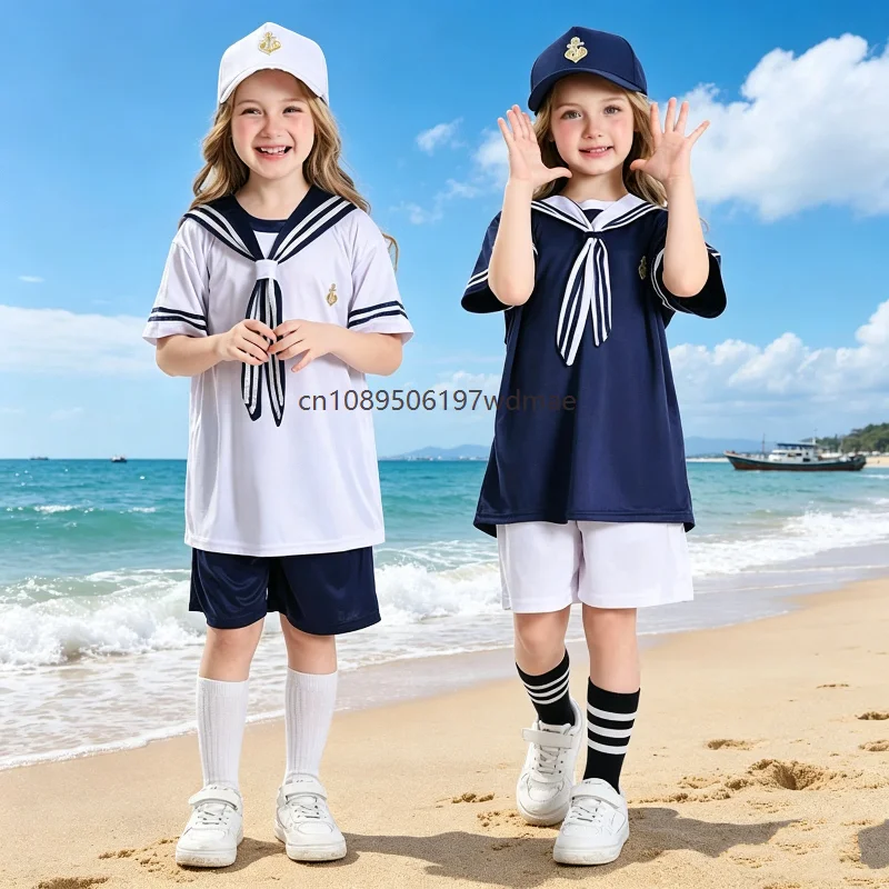 

Enfant Unisex Sailor Cosplay Suit Costume Royal British Style Book Week School Outfit Mädchen Junge Hoilday Party Dress Up Set