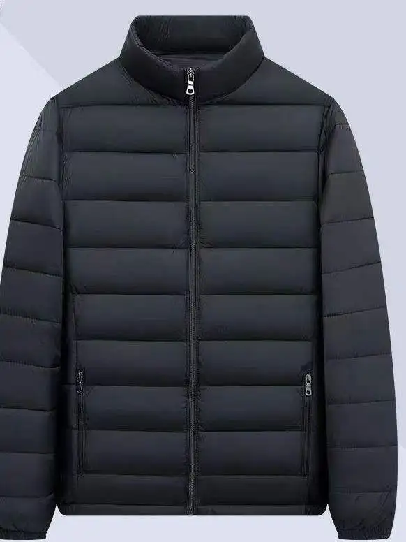 

Ультратонкая мужская пуховая куртка из хлопка, легкая, укороченная, больших размеров, теплая, для активного отдыха, модная, молодежная, хлопковая куртка