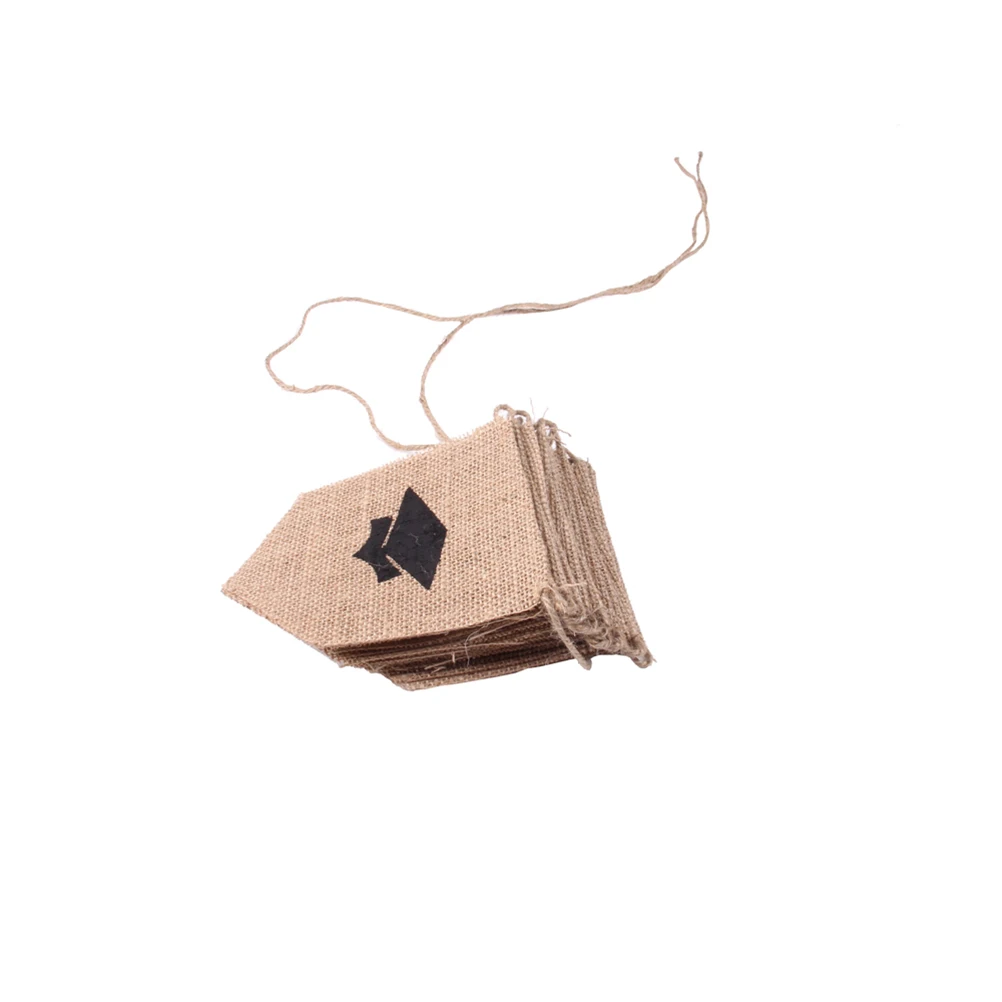 Burlap Bunting Banner Graduation Party Congrats Linen Flags Jute Twine Decor Hanging Celebration Burlap Bunting Banner