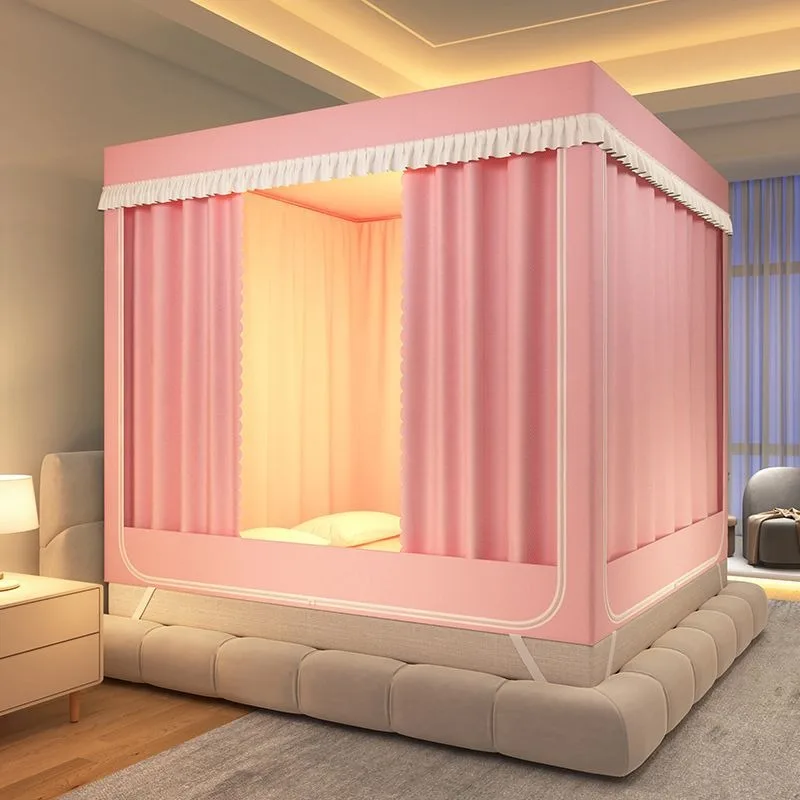Household mosquito net shading new integrated, encrypted bed curtain zipper bedroom dust-proof fully enclosed