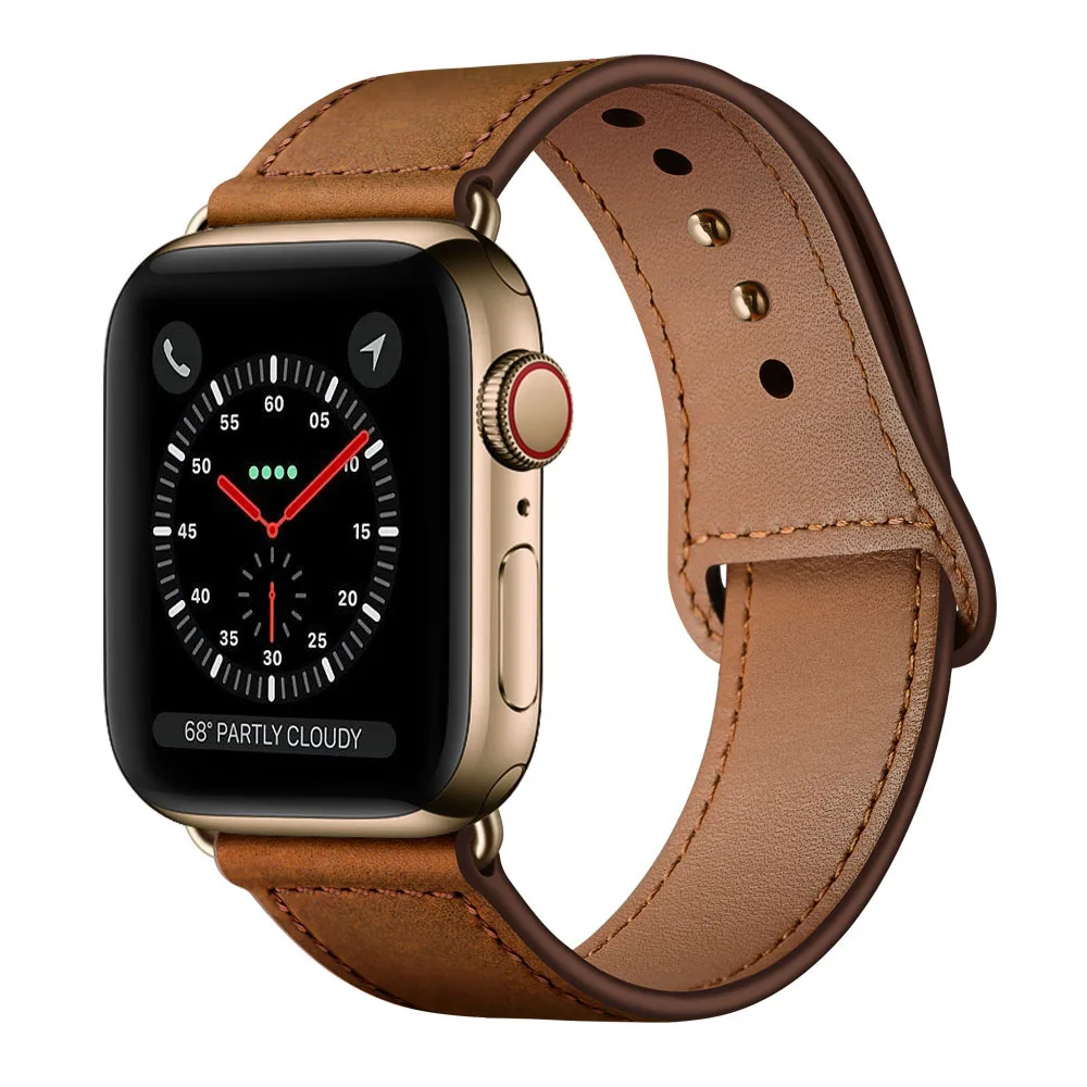 Genuine Leather strap For Apple watch band 49mm 45mm 41mm 44mm 40mm watchband bracelet iWatch series ultra 8 7 6 se 5