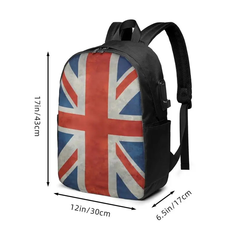 British Union Flag Backpack School Suitable for student holiday and travel backpack laptop USB Backpack