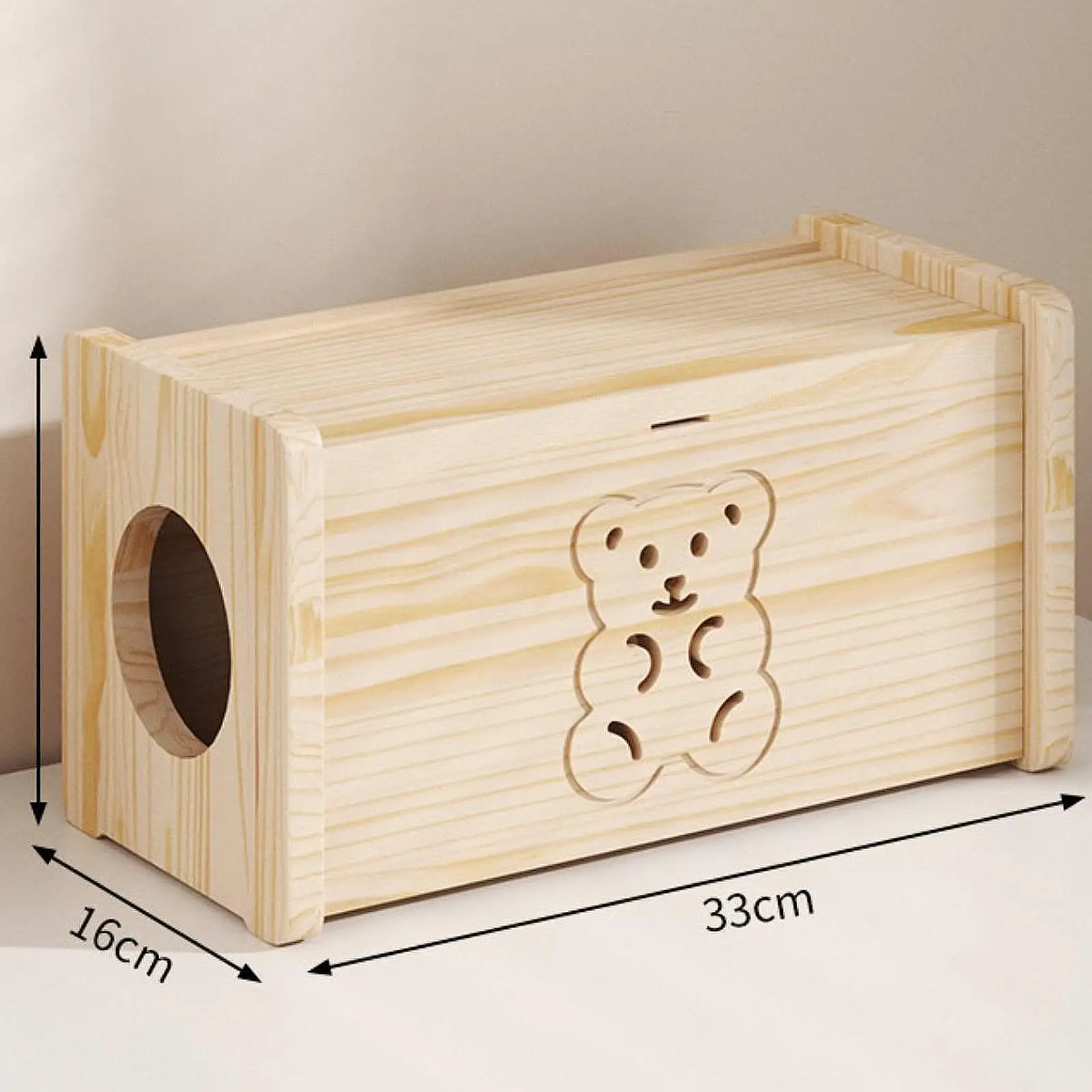 

Cable Management Box Wood Cord Organizer Box for Computer Under Desk Cords