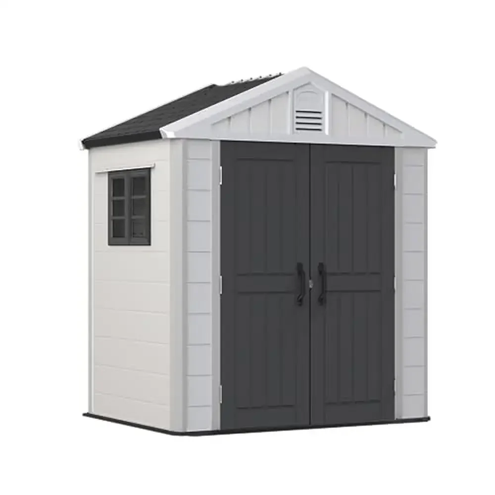 

Weather-Resistant Outdoor Storage Shed with Skylight 152Cu.ft High Capacity Tool Shed Garden Patio House Lawn Mower Bikes Metal