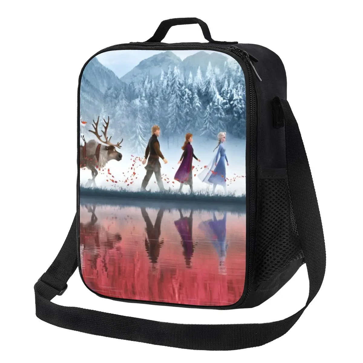 Custom Animated Movie Frozen Insulated Lunch Bags for Women Elsa Anna Princess Resuable Thermal Cooler Food Bento Box School