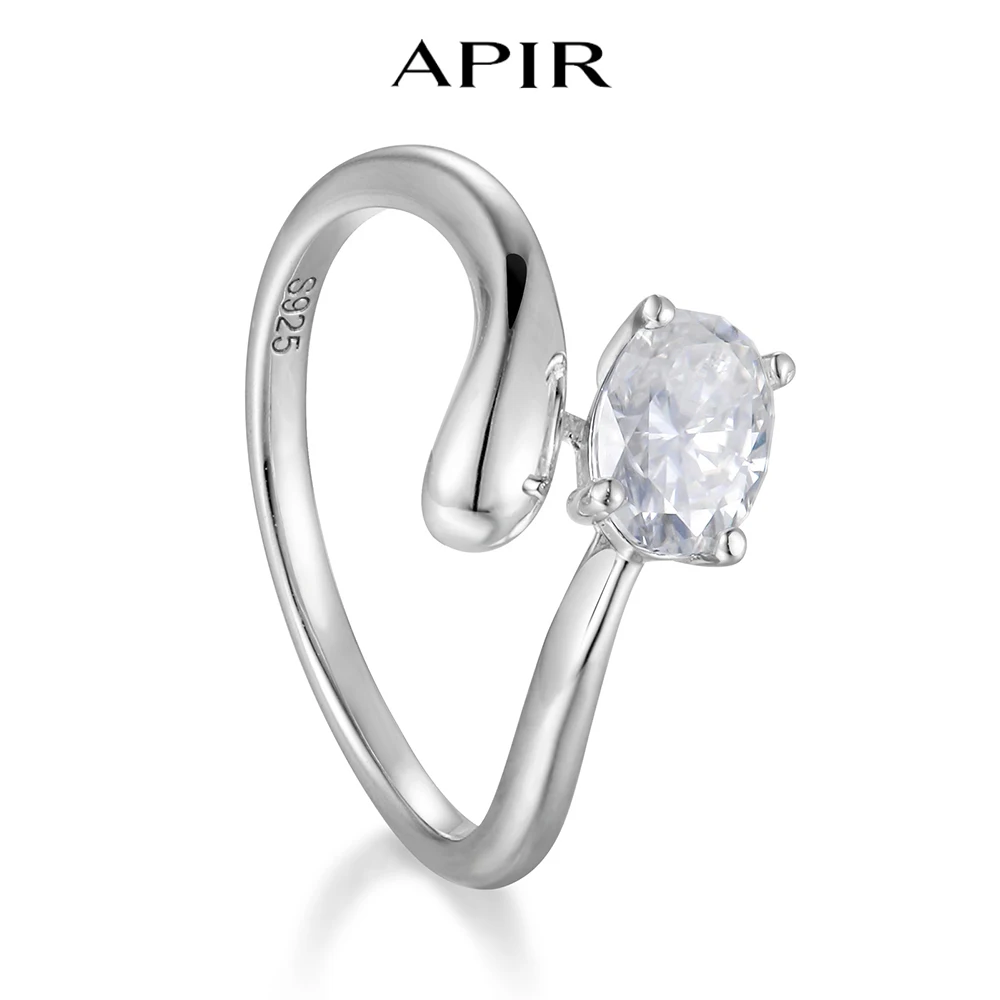

ANDH Oval Cut 5.7mm 1CT D VVS1 Moissanite Rings S925 Sterling Silver for Women Engagement Wedding Party Ring Lady's Jewelry Gift