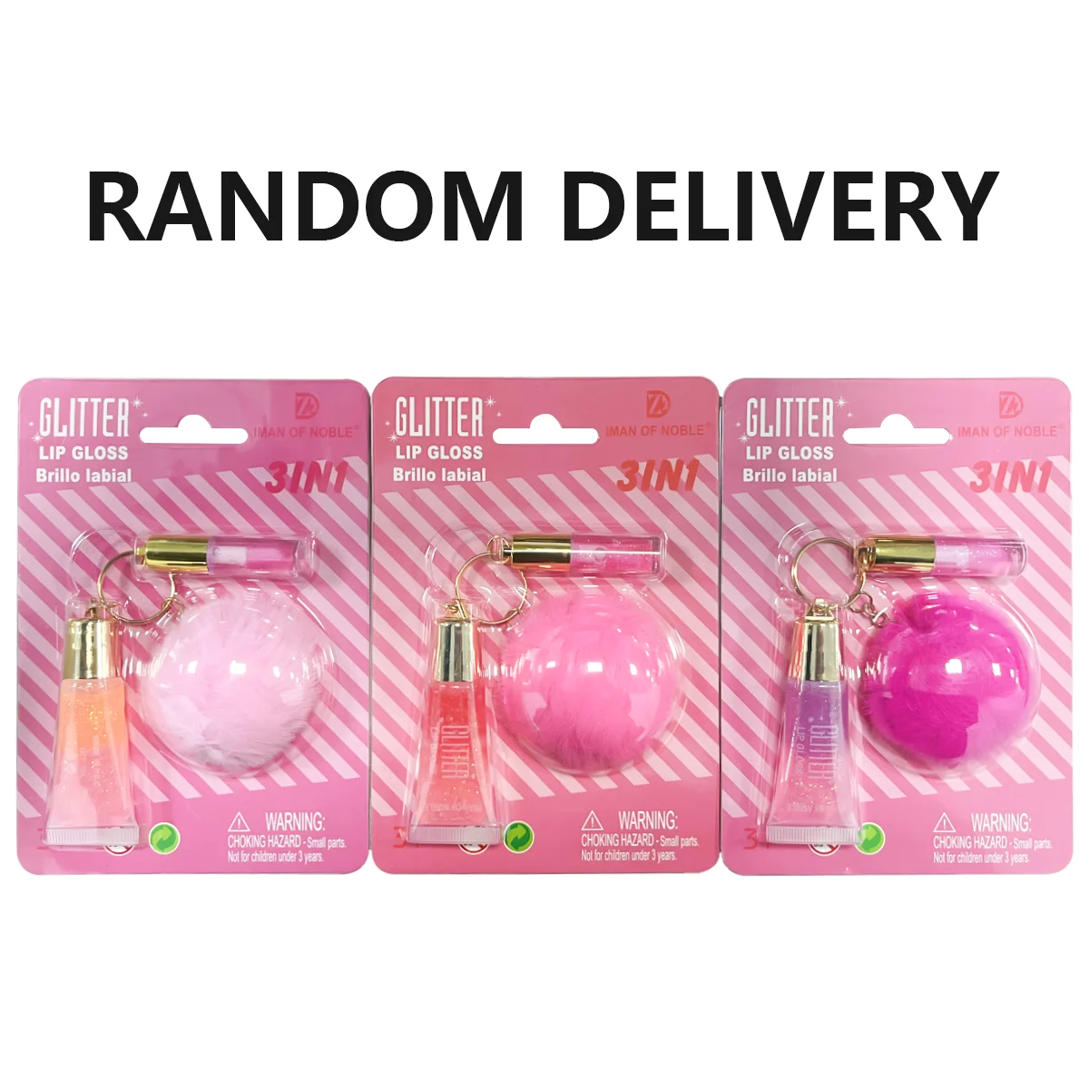 Ensemble de rouges à lèvres Jules Gloss 3 en 1 avec pendentif perle, cadeau de la journée de Léon, changement chaud, huile, 2 pièces