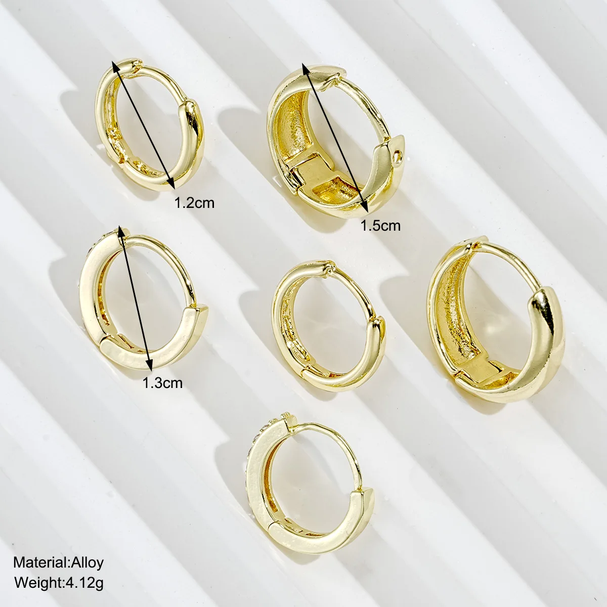 Chunky Hoop Earrings ze stali nierdzewnej dla kobiet Moda Okrągły kryształ Cyrkonia Huggie Circle Hoop Earring Zapobiegaj alergiom Biżuteria