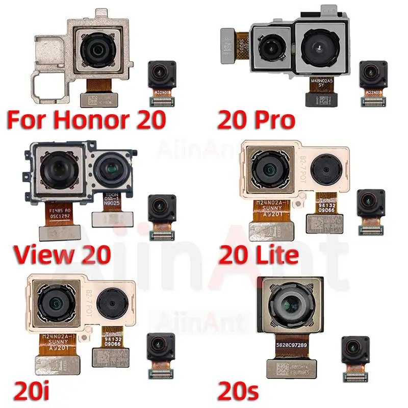 Aiinant Front Camera Rear Main Back Camera Module Flex Cable For Huawei Honor 20 Lite Pro 20i 20s View 20 V20 Replacement Parts