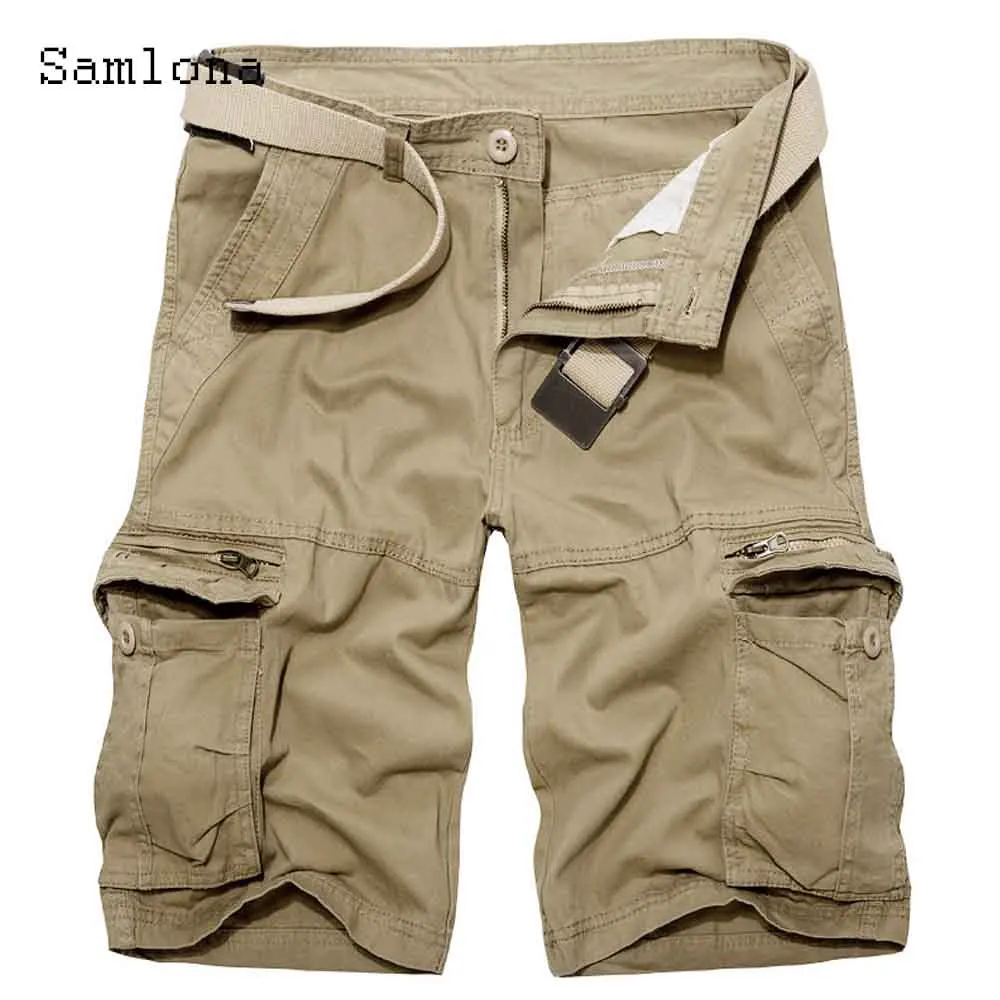 2025 Men's Stand Pocket Vintage Cotton Shorts New Summer Outdoor Cargo Shorts Plus Size Mens Casual Beach Half Pants Khaki Black