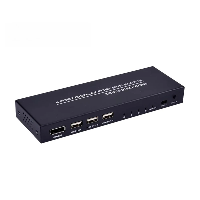 FJ-DK401  Usb2.0 Slector 4 Computers Share Keyboard and Mouse Display Port 3840*2160/60Hz 4Port Dp Kvm Switch With Usb