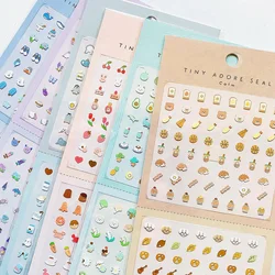 3 pcs Mini Kawaii Seal Sherbet Flowers Stickers Scrapbooking Diy Journal Cute Nail Sticker Sheet Stationery Decor School Gift