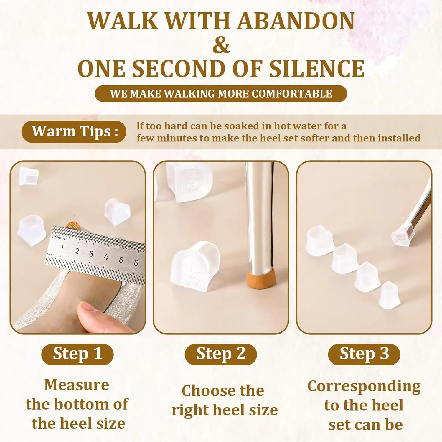 2/5/10Pairs Silicone Heel Protectors Stoppers Latin Stiletto Dancing Cover Antislip High Heeler Bridal Wedding Shoes Accessories image 6