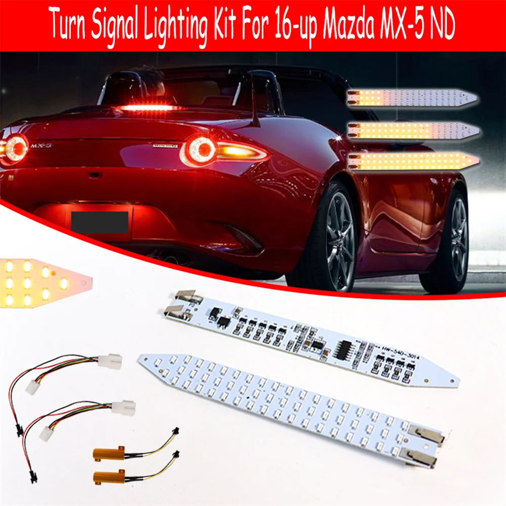 2pc Full LED Amber Sequential Dynamic Tail Turn Signal Light Rear Taillamp Kit Canbus Error Free For Mazda MX-5 MK4 ND 2016-2021