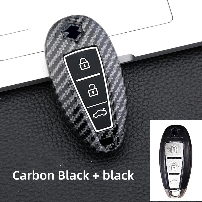 Carbon ABS Remote Car Key Shell Case For Suzuki Swift SX4 Vitara 2010-2016 TS008 / TS007 Smart Key