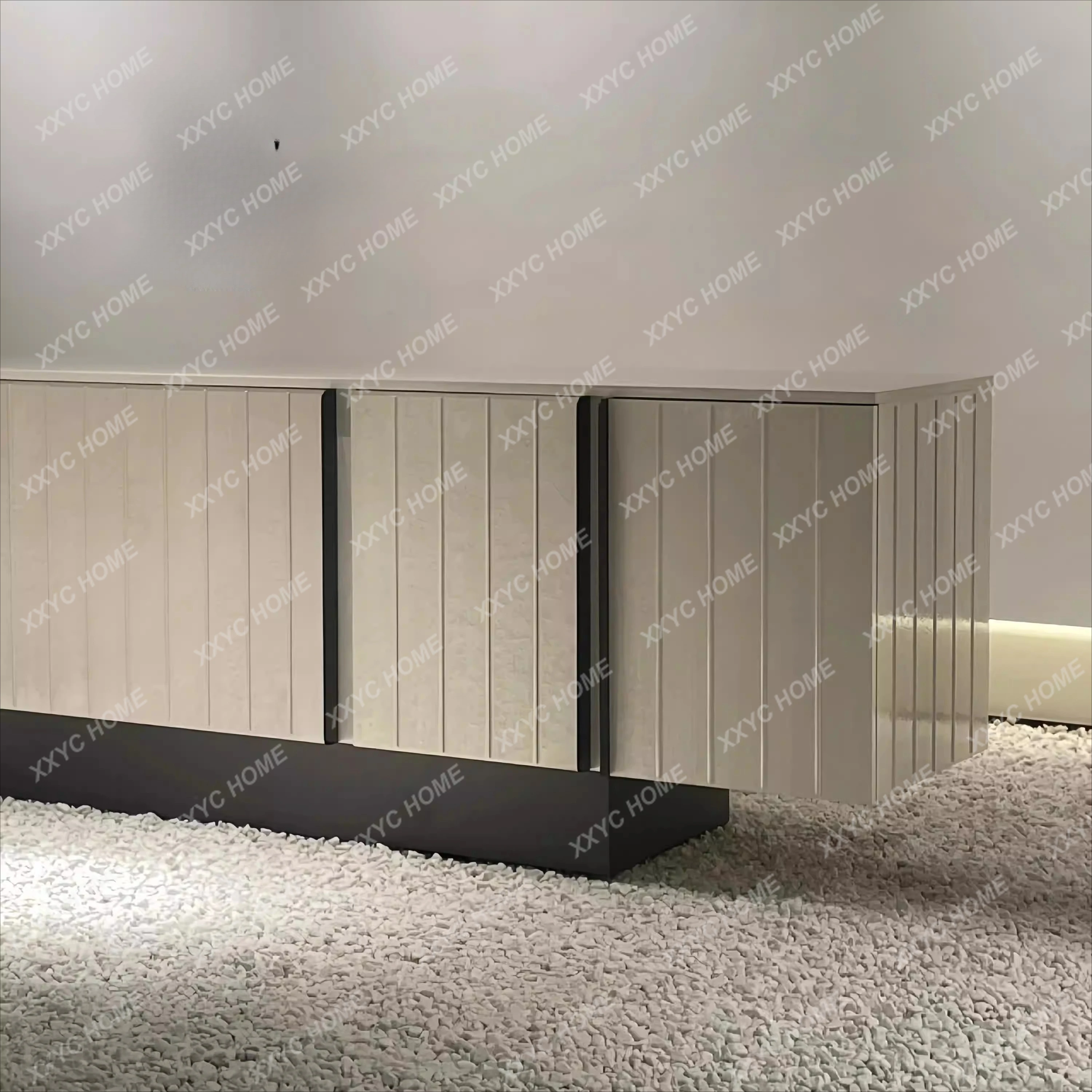 Sideboard, pearl lacquer, stylish living room storage cabinet