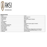 AK51-Metal 10 Port USB3.0 High Speed Data Sync Hub Fast Charger Splitter With 12V5A Power Adapter For Phone Tablet
