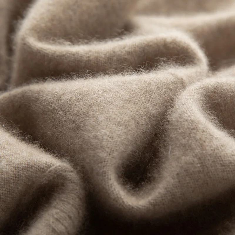 Luxury 100% Pure Goat Cashmere Sweater men Qing Fruit Collar Knitted Pullover Autumn Winter Warm Soft Versatile Men's Clothing