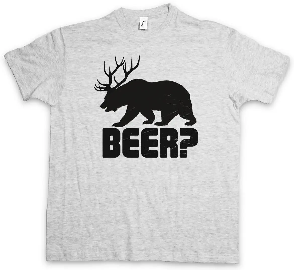 BEER? T-SHIRT Deer Bear Fun Hunt Antlers Hunter Alcohol Drinking Alkohol