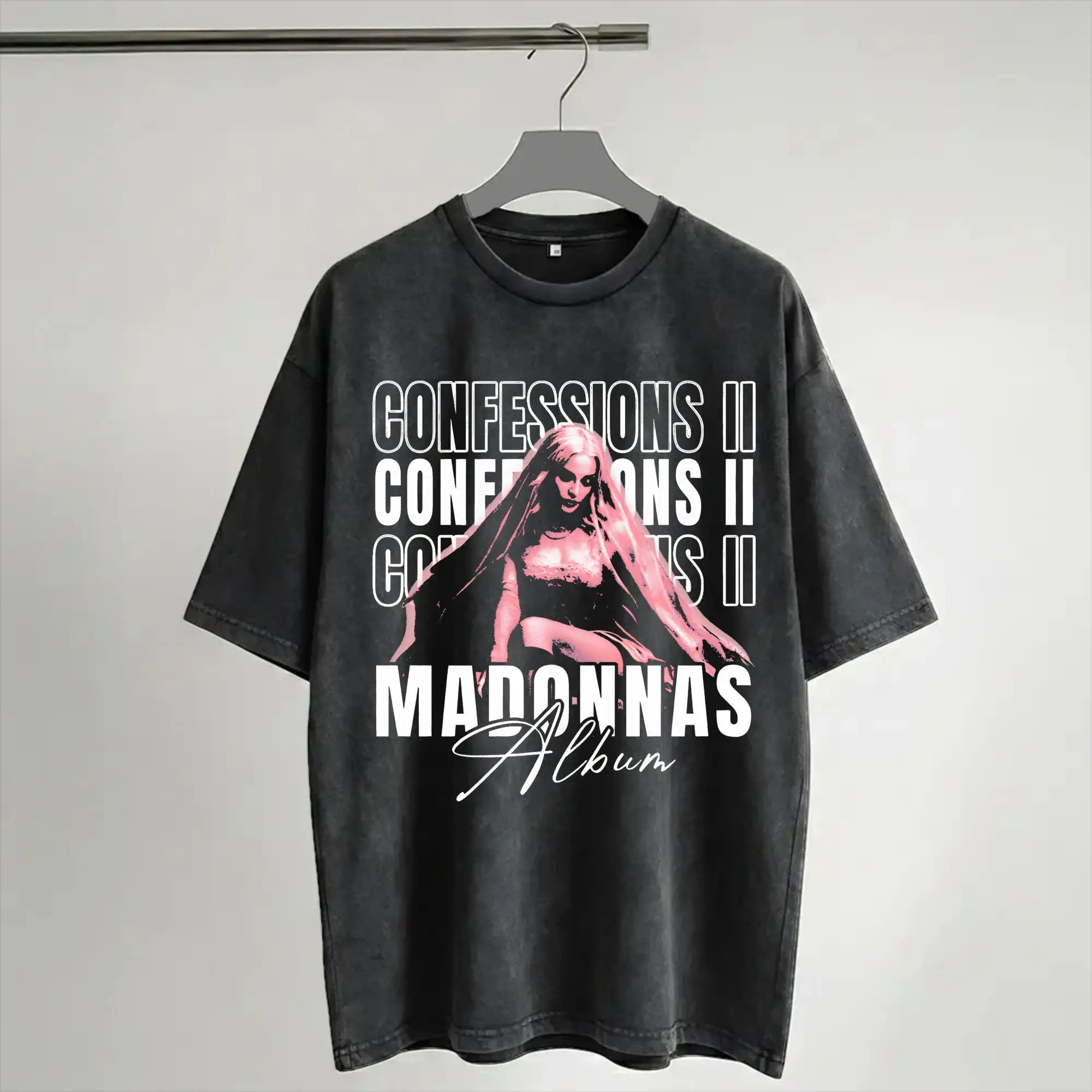 Madonnas CONFESSIONS II Tour 2026  Outfit Washed T Shirt Men Women Streetwear Hip Hop T-Shirts Summer  Tee Shirt Short Sleeve