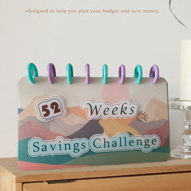 Budget Book 52 Week Binder Saving Challenge Reusable Cash Planner Envelope Fun Money-Saving Organizer
